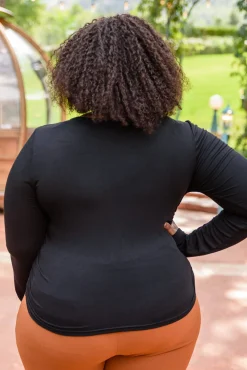 Here For It Long Sleeve Ribbed Crop Top