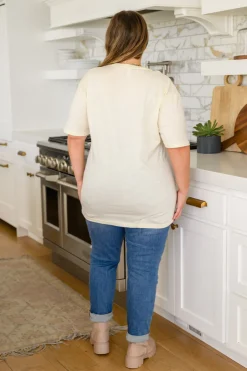 Here For The Pie Graphic T-Shirt In Cream