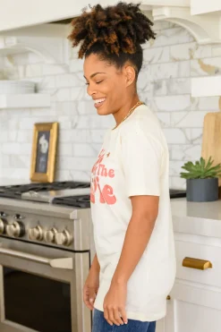 Here For The Pie Graphic T-Shirt In Cream