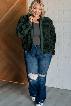 High Perspective Geometric Fleece Jacket