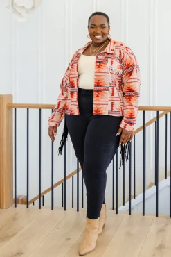 Hilary Side Fringe Skinny Jegging In Black by Judy Blue