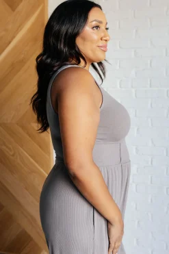 Hilary Wide Leg Jumpsuit in Grey