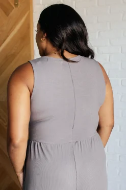 Hilary Wide Leg Jumpsuit in Grey