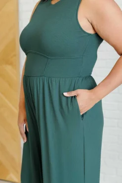 Hilary Wide Leg Jumpsuit in Green