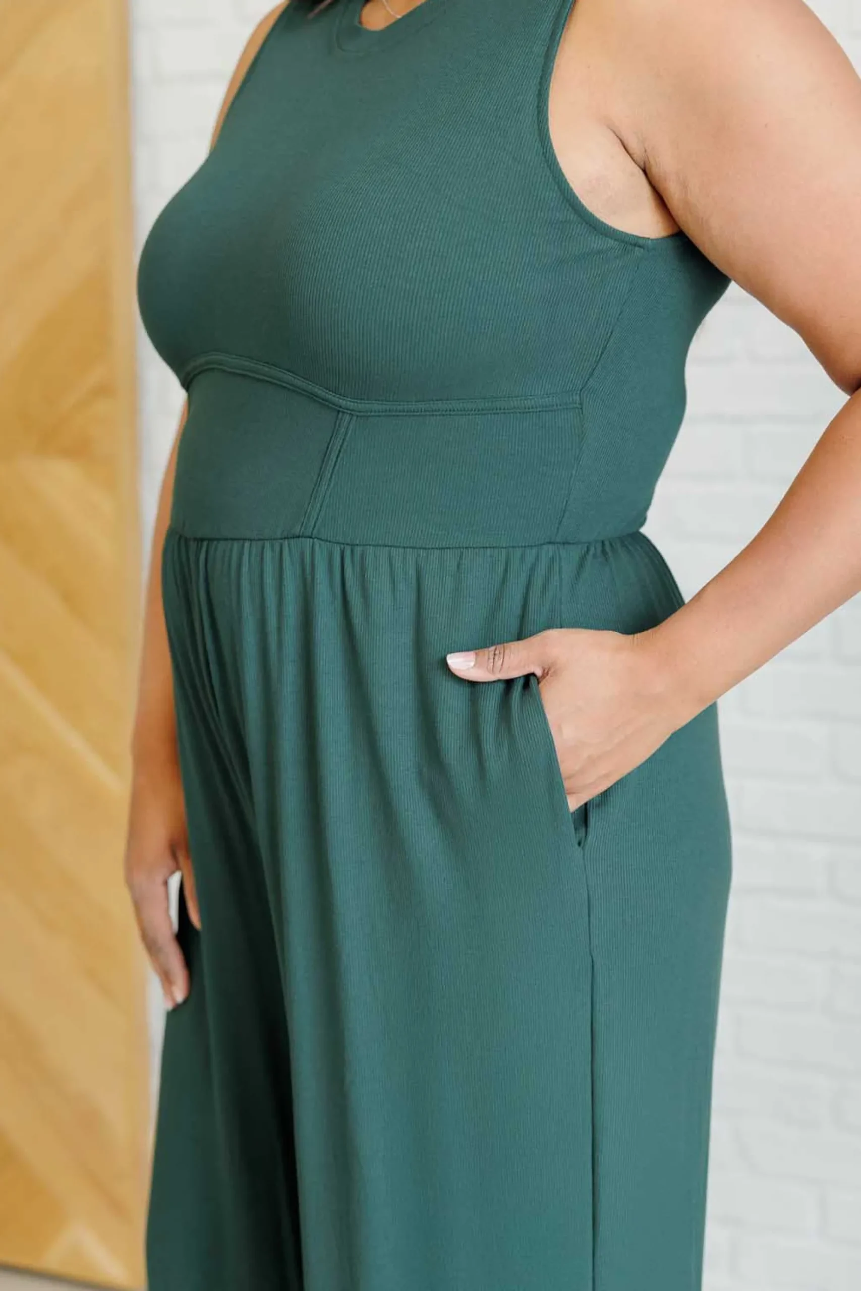 Hilary Wide Leg Jumpsuit in Green