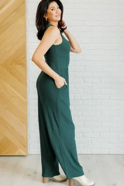 Hilary Wide Leg Jumpsuit in Green