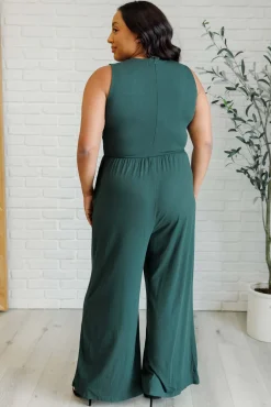 Hilary Wide Leg Jumpsuit in Green