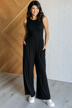 Hilary Wide Leg Jumpsuit in Black