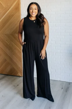 Hilary Wide Leg Jumpsuit in Black