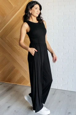 Hilary Wide Leg Jumpsuit in Black