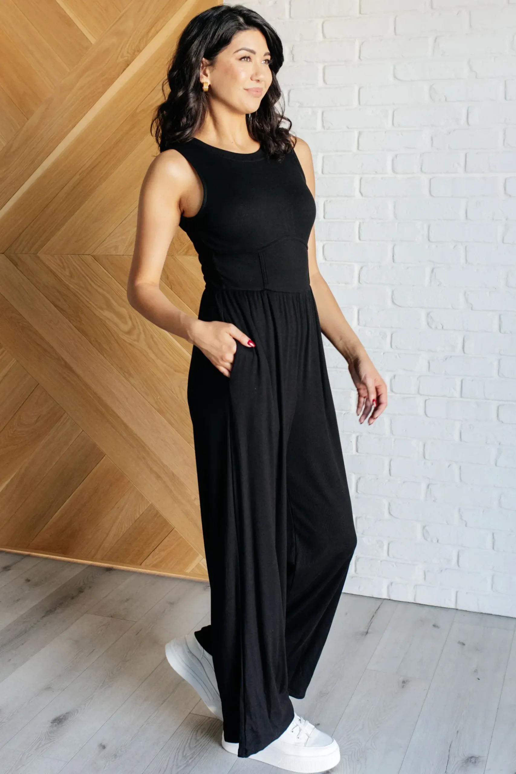 Hilary Wide Leg Jumpsuit in Black
