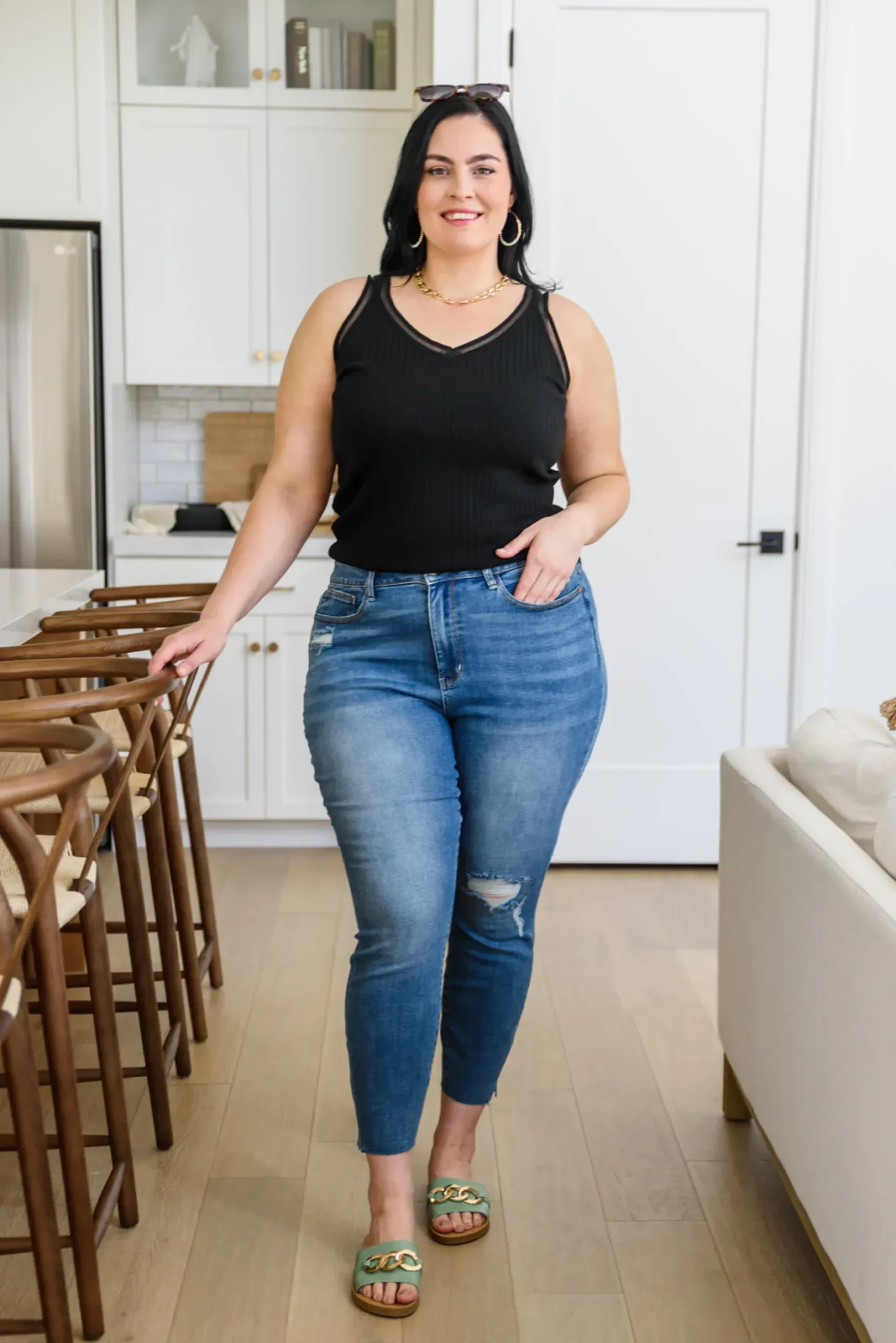 Hi-waisted Dandelion Embroidery Skinny by Judy Blue