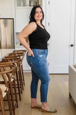 Hi-waisted Dandelion Embroidery Skinny by Judy Blue