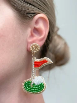 Hole in One Beaded Dangle Earrings