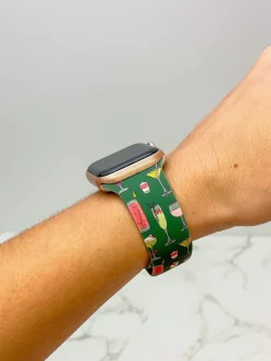 Holiday Cocktail Printed Silicone Smart Watch Band