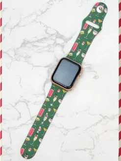 Holiday Cocktail Printed Silicone Smart Watch Band