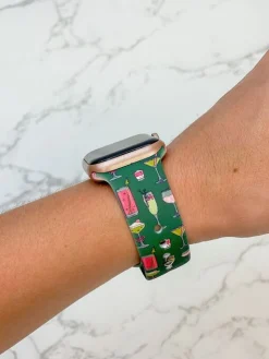 Holiday Cocktail Printed Silicone Smart Watch Band