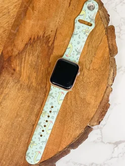 Holiday Dinosaurs Printed Silicone Smart Watch Band