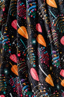 Holiday Fleece Blanket in Neon Trees