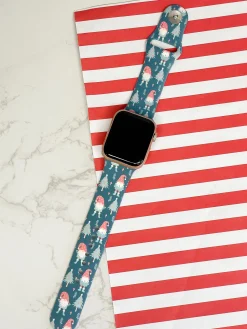 Holiday Gnome Printed Silicone Smart Watch Band