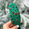 Holiday Top Knot Multi Crystal Headband - Green