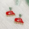 'Holly Jolly' Cowgirl Hat Enamel Dangle Earrings