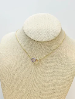 Hoop & Stone Linked Pendant Necklace