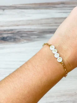 'Hope' Beaded Gold Link Toggle Bracelet