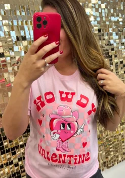 'Howdy Valentine' Front Print Short Sleeve Tee by Simply Southern