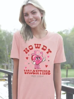 'Howdy Valentine' Front Print Short Sleeve Tee by Simply Southern