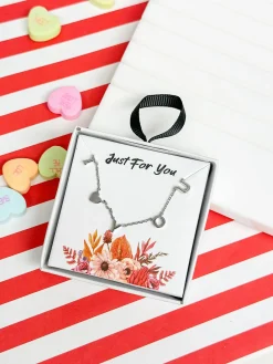 'I Heart You' Sentiment Chain Necklace - Silver