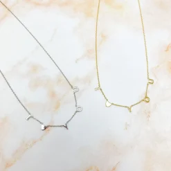 'I Heart You' Sentiment Chain Necklace - Silver