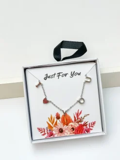 'I Heart You' Sentiment Chain Necklace - Silver