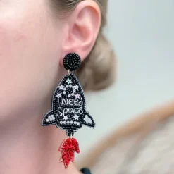 'I Need Space' Beaded Statement Earrings