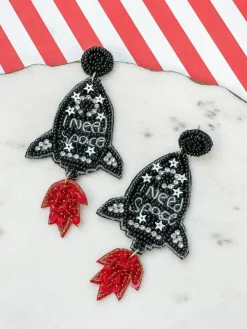 'I Need Space' Beaded Statement Earrings