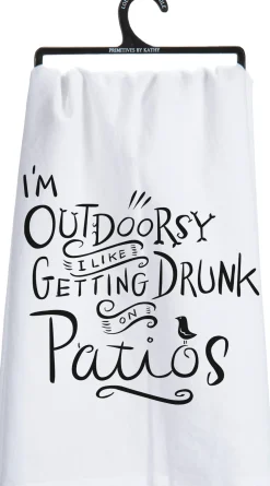 'I'm Outdoorsy, I Like Getting Drunk On Patios' Kitchen Towel