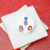 Interlocking Red Heart Stud Earrings