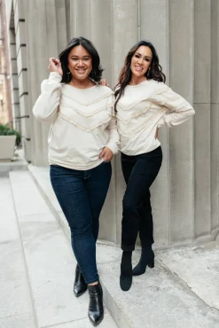 Into The Fringe Top in Beige