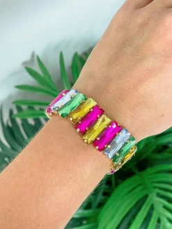 Iridescent Jewel Stretch Bracelet - Multi