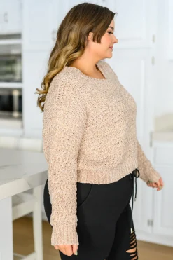Irish Coffee Knitted Crop V Neck Sweater