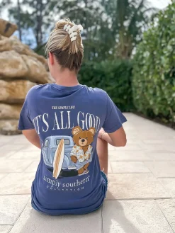 'It's All Good' Teddy Mineral Wash Short Sleeve Tee by Simply Southern