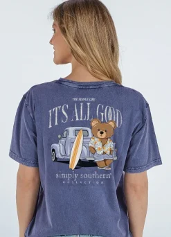 'It's All Good' Teddy Mineral Wash Short Sleeve Tee by Simply Southern