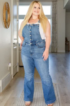 Izzy Control Top Retro Flare Overalls by Judy Blue