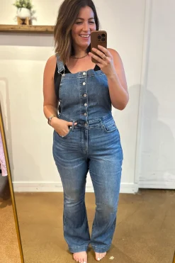 Izzy Control Top Retro Flare Overalls by Judy Blue