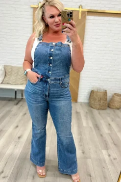 Izzy Control Top Retro Flare Overalls by Judy Blue