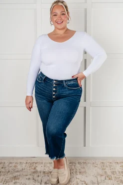 Janice High Rise Button Fly Wide Leg Crop Jeans by Judy Blue