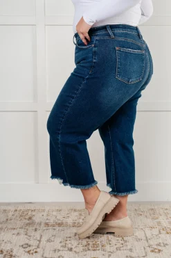 Janice High Rise Button Fly Wide Leg Crop Jeans by Judy Blue