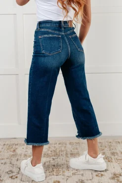 Janice High Rise Button Fly Wide Leg Crop Jeans by Judy Blue
