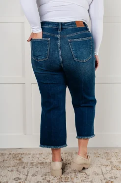 Janice High Rise Button Fly Wide Leg Crop Jeans by Judy Blue