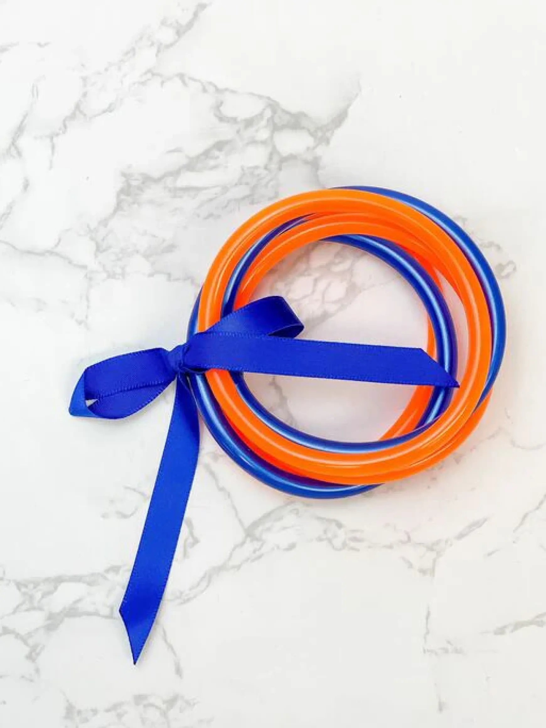 Jelly Bangle Set - Blue & Orange